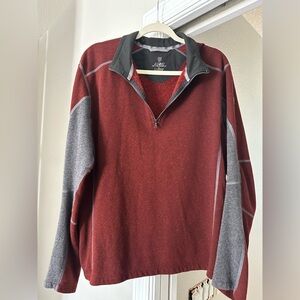 Kühl Born in the Mountains Men's Burgundy and Charcoal Zip-Up Sweater